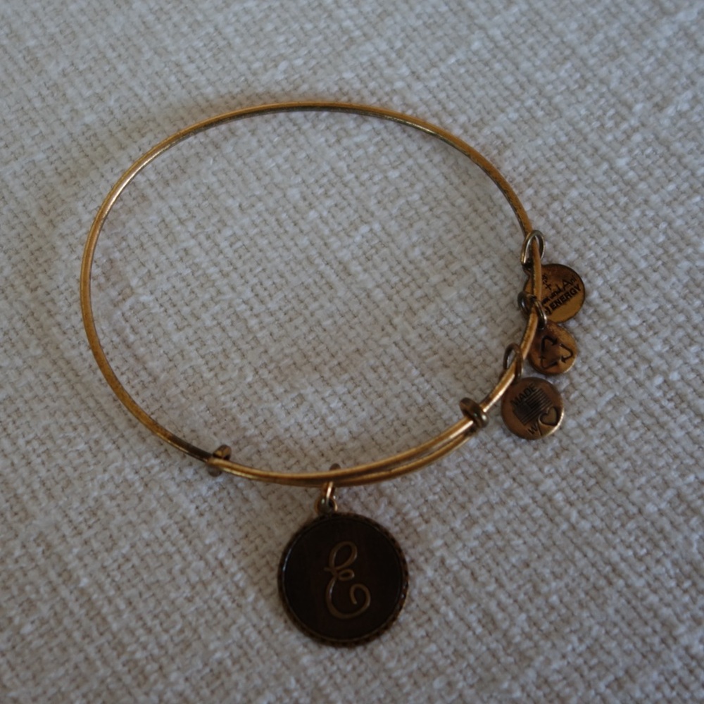Alex and Ani Gold E Bangle
